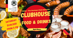 Open Doors SAGA The German Club Adelaide 21Aug2021 from 5pm